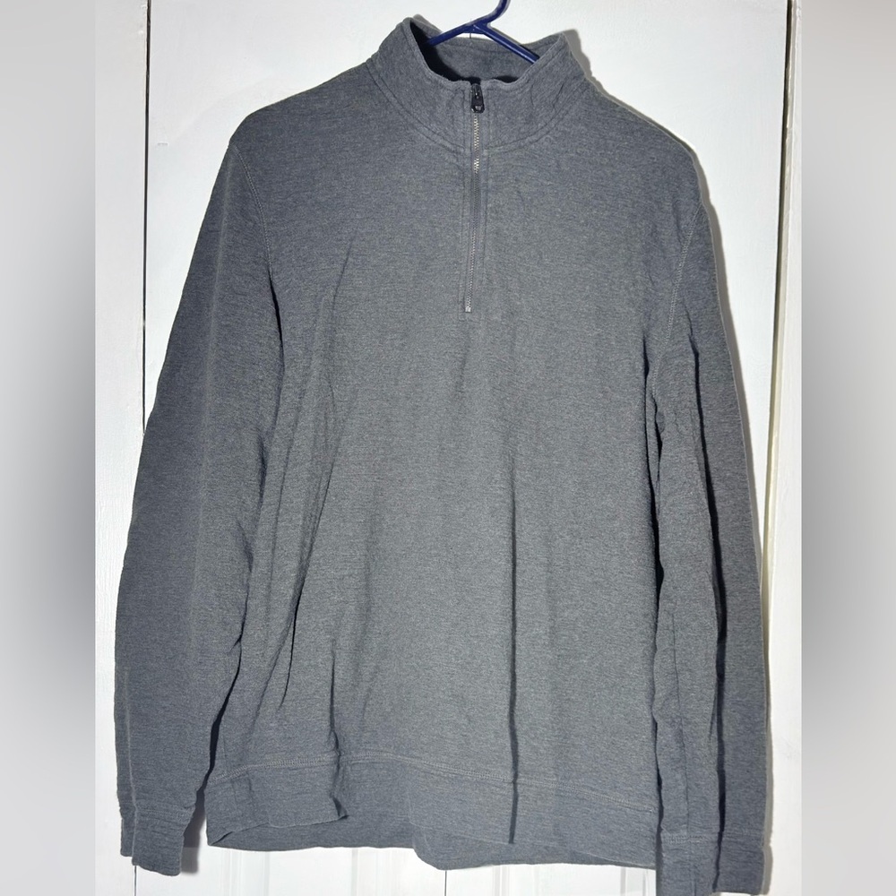 Calvin Klein Men’s Quarter-Zip Pullover Sweater Gray 100% Cotton Size LG - Picture 8 of 15